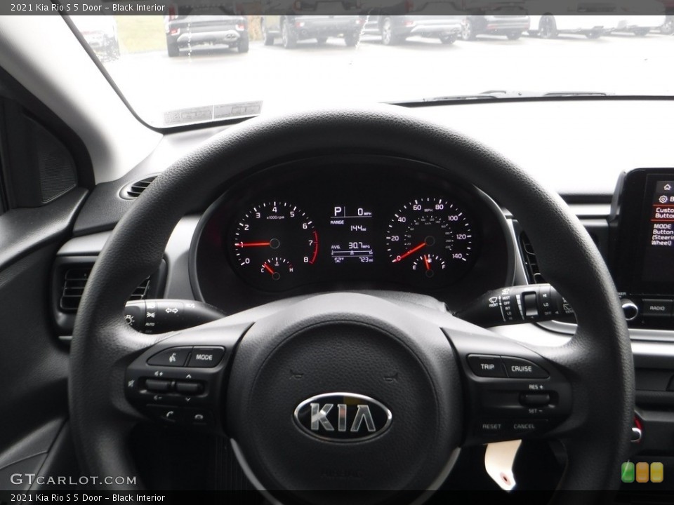 Black Interior Steering Wheel for the 2021 Kia Rio S 5 Door #143121603