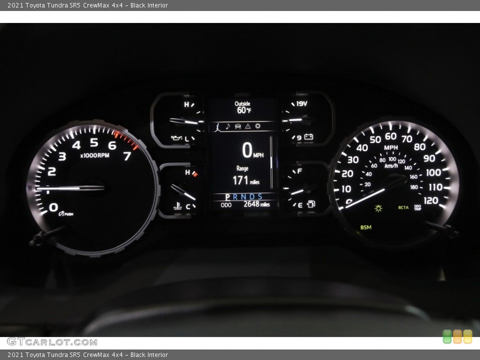 Black Interior Gauges for the 2021 Toyota Tundra SR5 CrewMax 4x4 #143124581