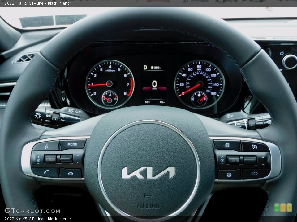 Black Interior Steering Wheel for the 2022 Kia K5 GT-Line #143128794