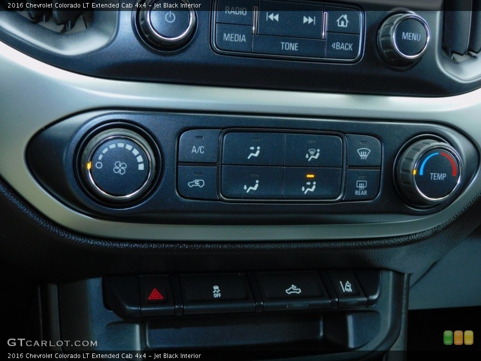 Jet Black Interior Controls for the 2016 Chevrolet Colorado LT Extended Cab 4x4 #143130363