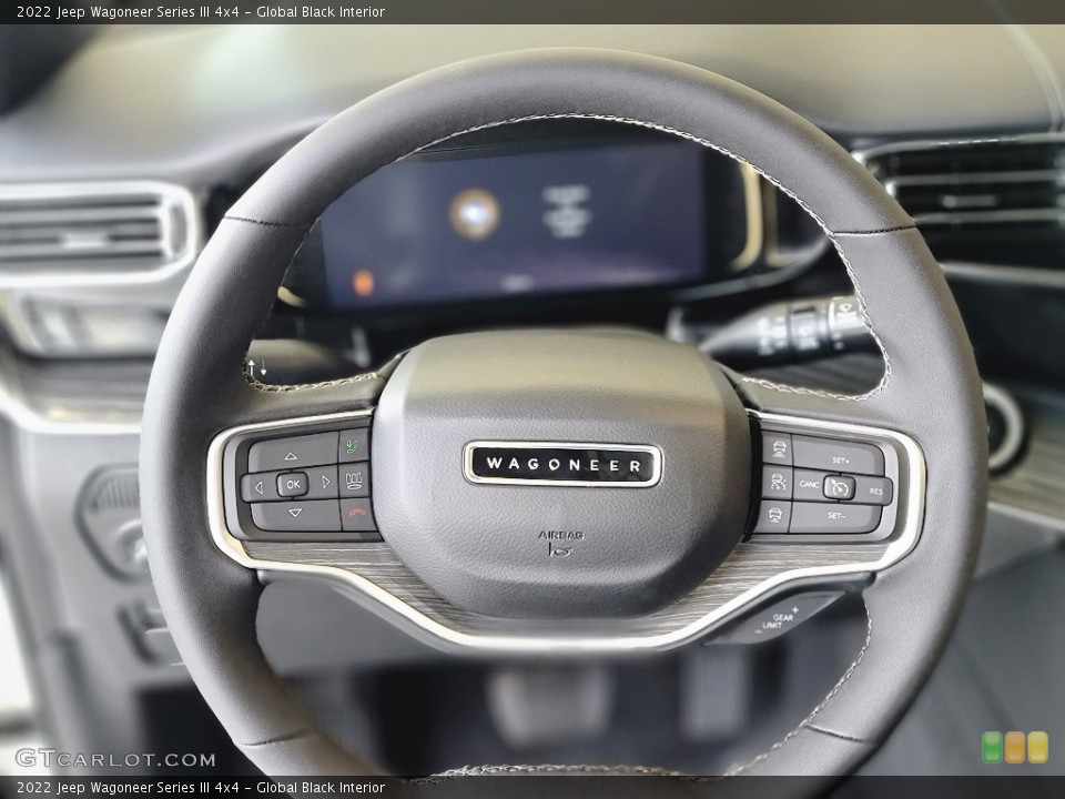 Global Black Interior Steering Wheel for the 2022 Jeep Wagoneer Series III 4x4 #143132648