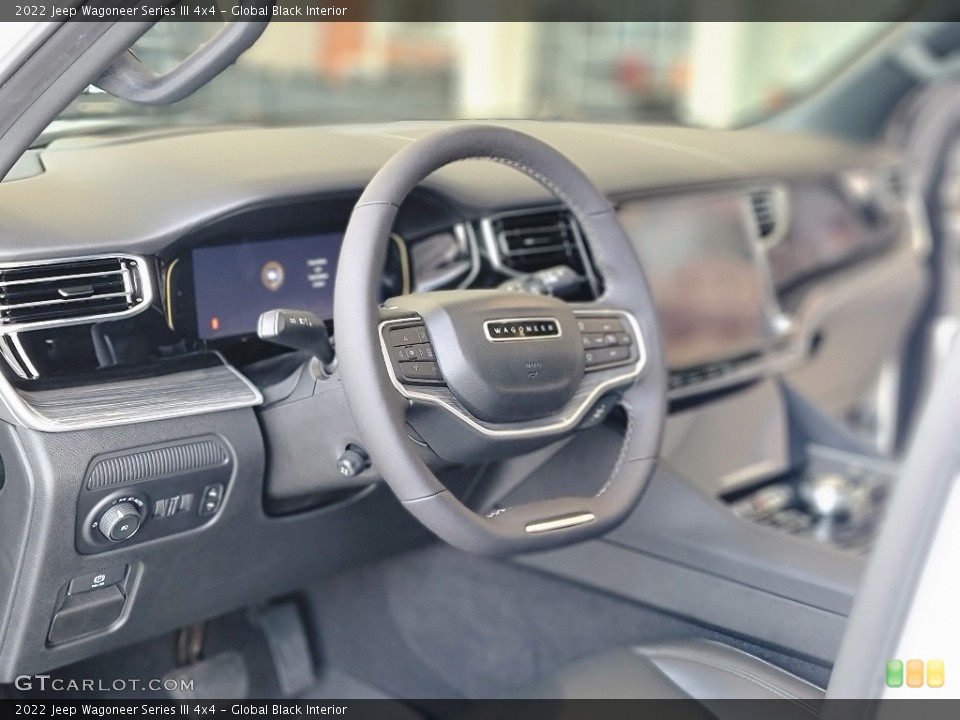 Global Black Interior Steering Wheel for the 2022 Jeep Wagoneer Series III 4x4 #143132709