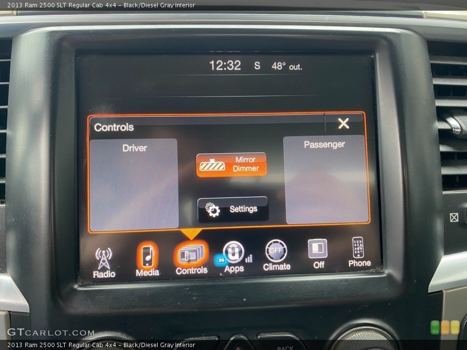 Black/Diesel Gray Interior Controls for the 2013 Ram 2500 SLT Regular Cab 4x4 #143140280
