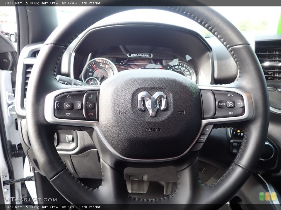 Black Interior Steering Wheel for the 2021 Ram 1500 Big Horn Crew Cab 4x4 #143141019
