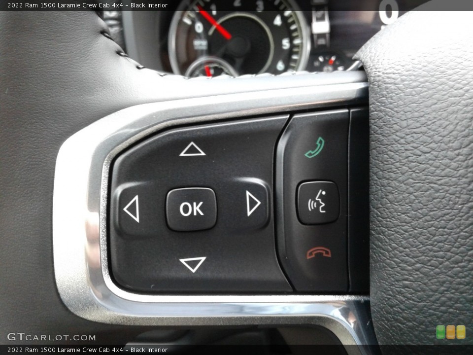 Black Interior Steering Wheel for the 2022 Ram 1500 Laramie Crew Cab 4x4 #143141478
