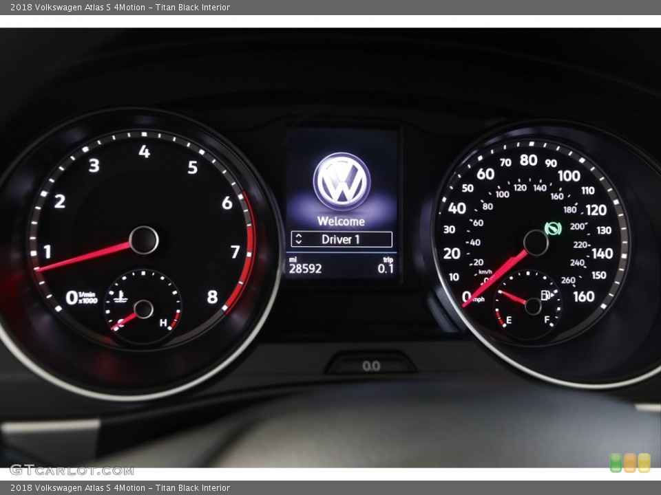 Titan Black Interior Gauges for the 2018 Volkswagen Atlas S 4Motion #143145682