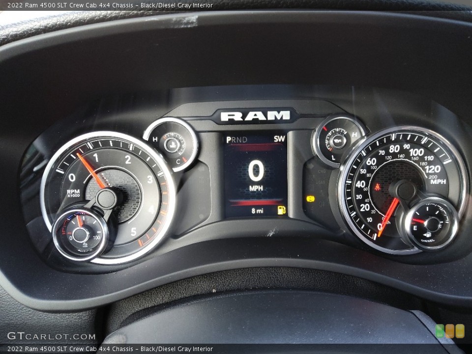 Black/Diesel Gray Interior Gauges for the 2022 Ram 4500 SLT Crew Cab 4x4 Chassis #143149737