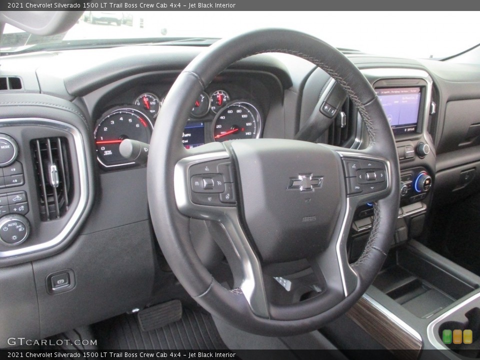 Jet Black Interior Steering Wheel for the 2021 Chevrolet Silverado 1500 LT Trail Boss Crew Cab 4x4 #143154792