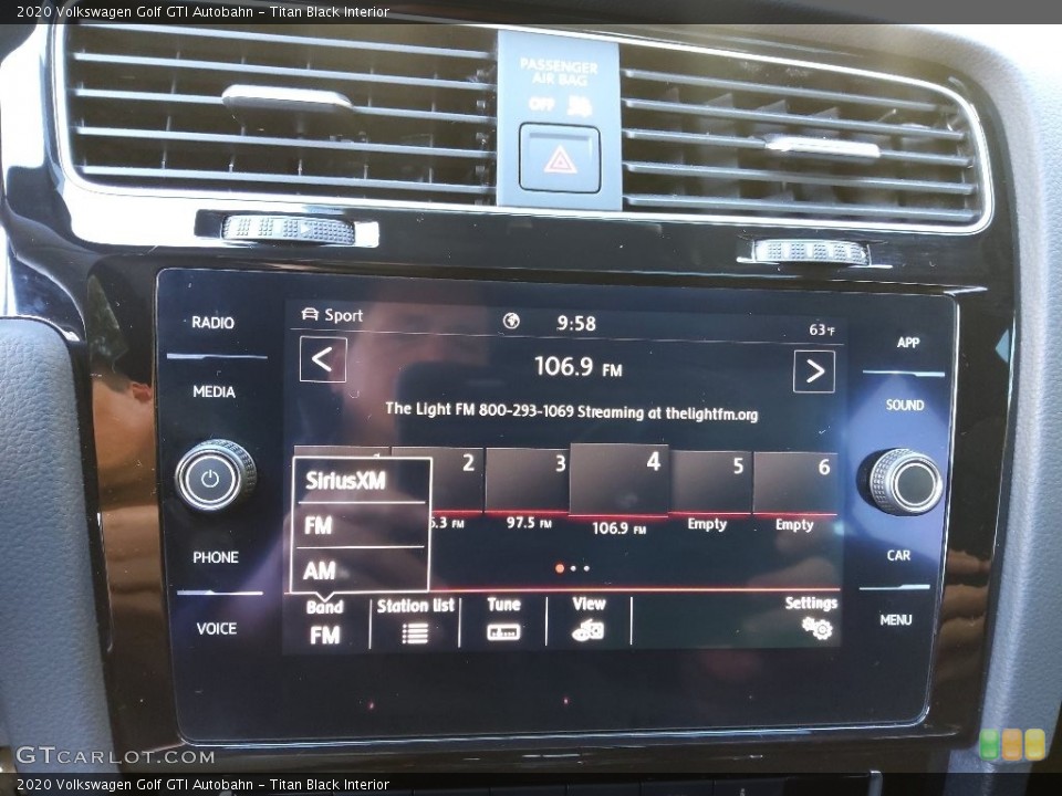 Titan Black Interior Audio System for the 2020 Volkswagen Golf GTI Autobahn #143156082
