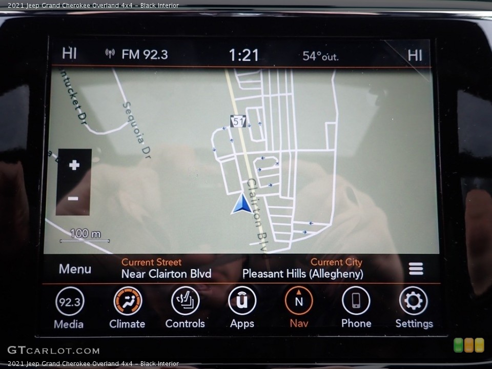 Black Interior Navigation for the 2021 Jeep Grand Cherokee Overland 4x4 #143156535