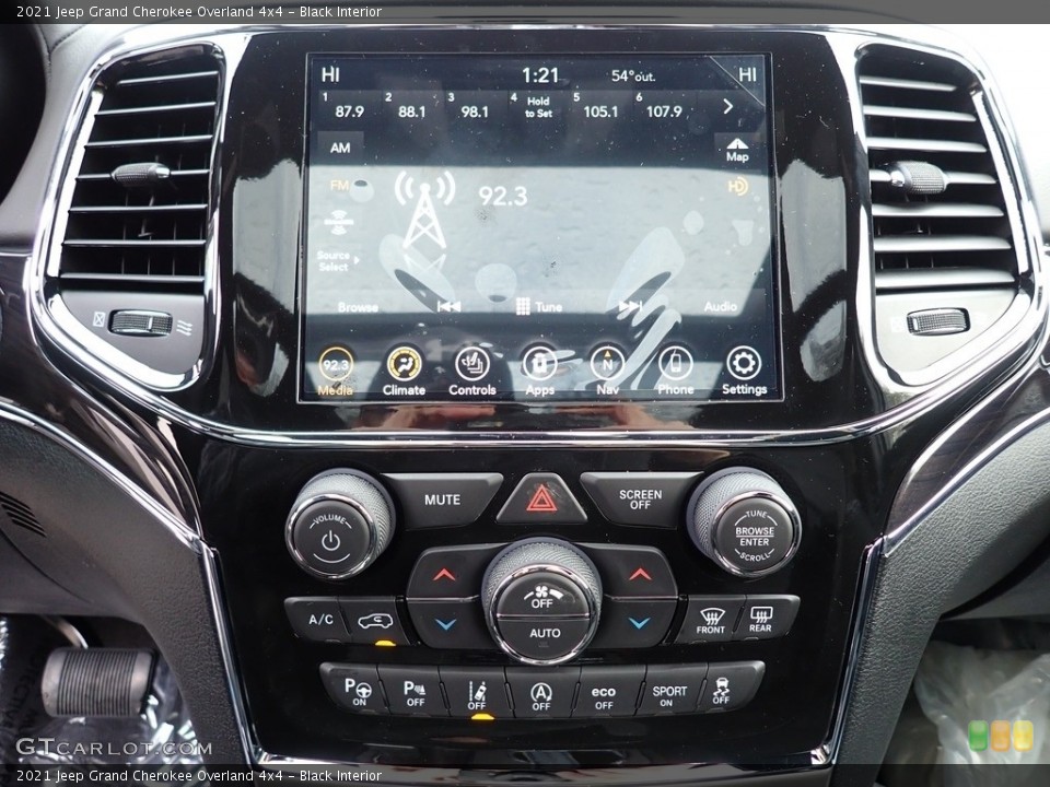 Black Interior Controls for the 2021 Jeep Grand Cherokee Overland 4x4 #143156586