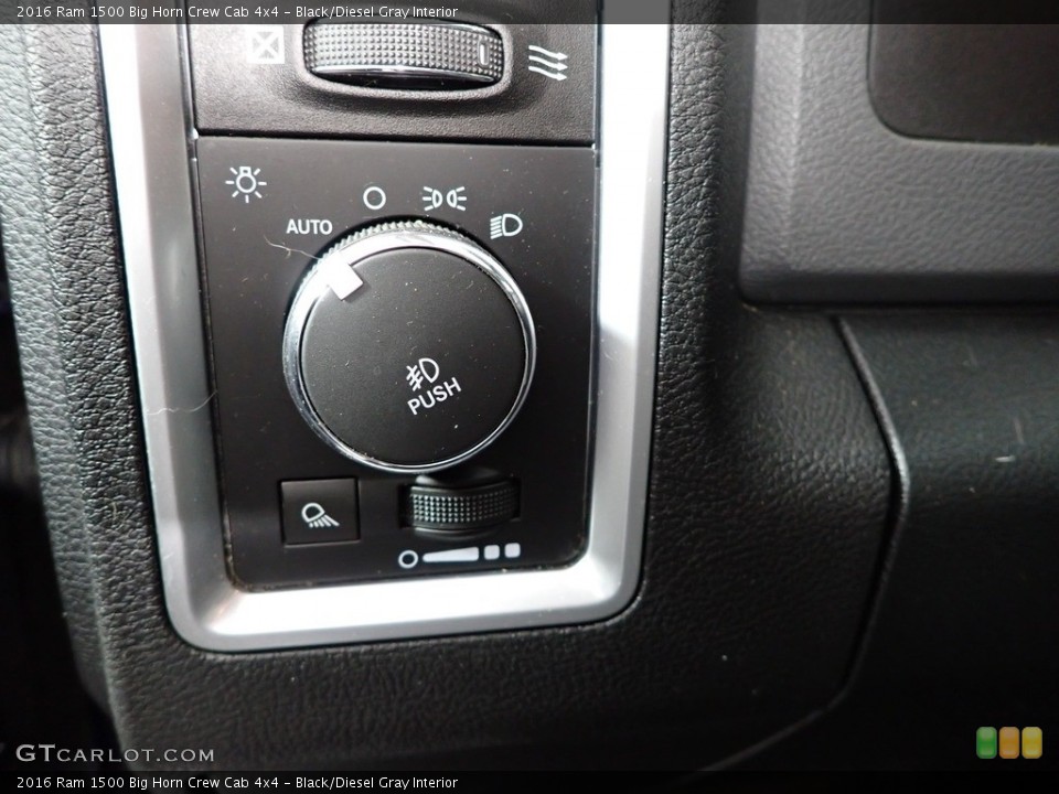Black/Diesel Gray Interior Controls for the 2016 Ram 1500 Big Horn Crew Cab 4x4 #143158350