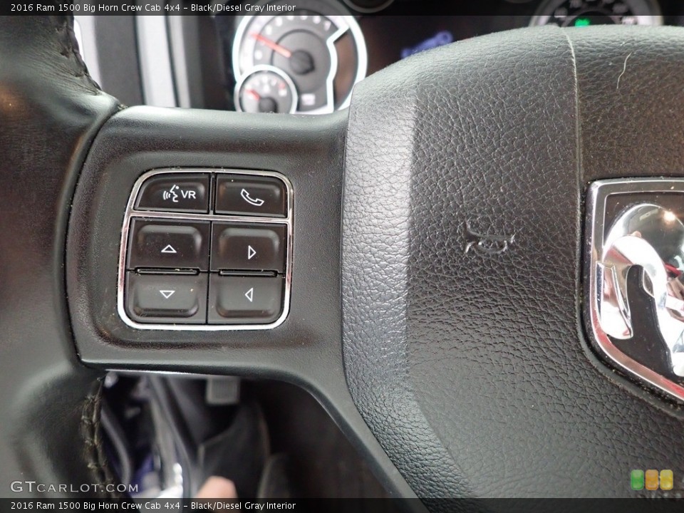 Black/Diesel Gray Interior Steering Wheel for the 2016 Ram 1500 Big Horn Crew Cab 4x4 #143158365