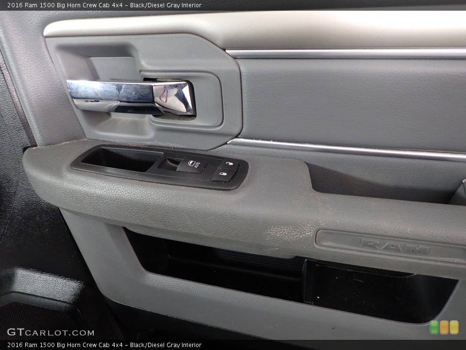 Black/Diesel Gray Interior Door Panel for the 2016 Ram 1500 Big Horn Crew Cab 4x4 #143158497