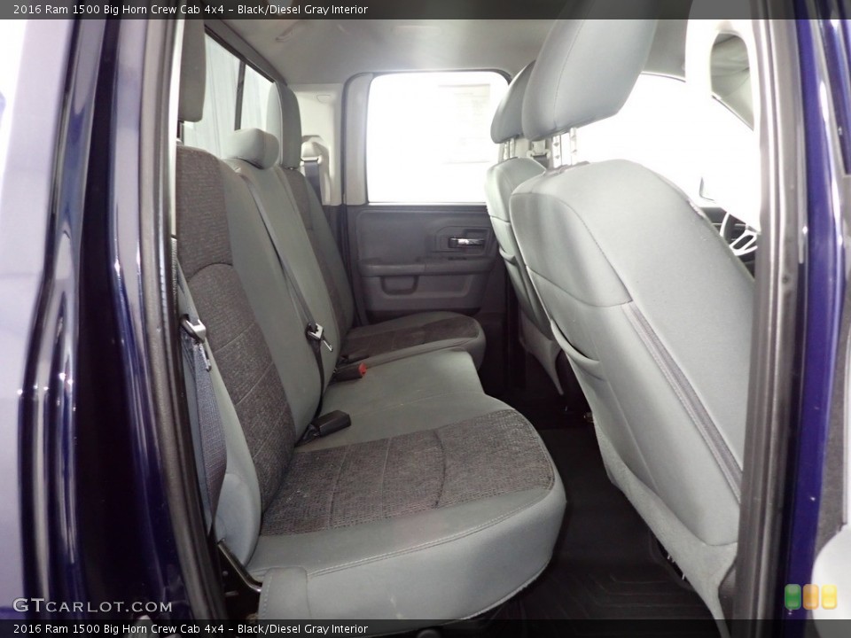 Black/Diesel Gray Interior Rear Seat for the 2016 Ram 1500 Big Horn Crew Cab 4x4 #143158562