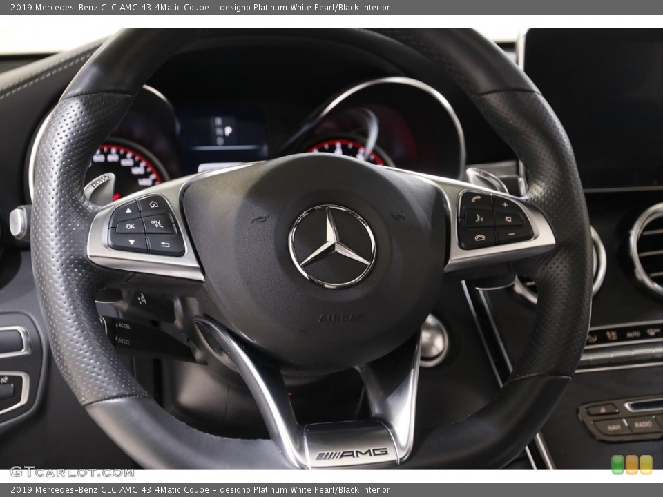 designo Platinum White Pearl/Black Interior Steering Wheel for the 2019 Mercedes-Benz GLC AMG 43 4Matic Coupe #143160575