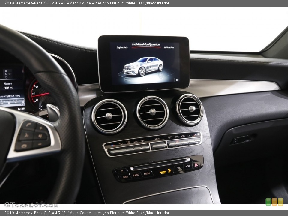 designo Platinum White Pearl/Black Interior Controls for the 2019 Mercedes-Benz GLC AMG 43 4Matic Coupe #143160611