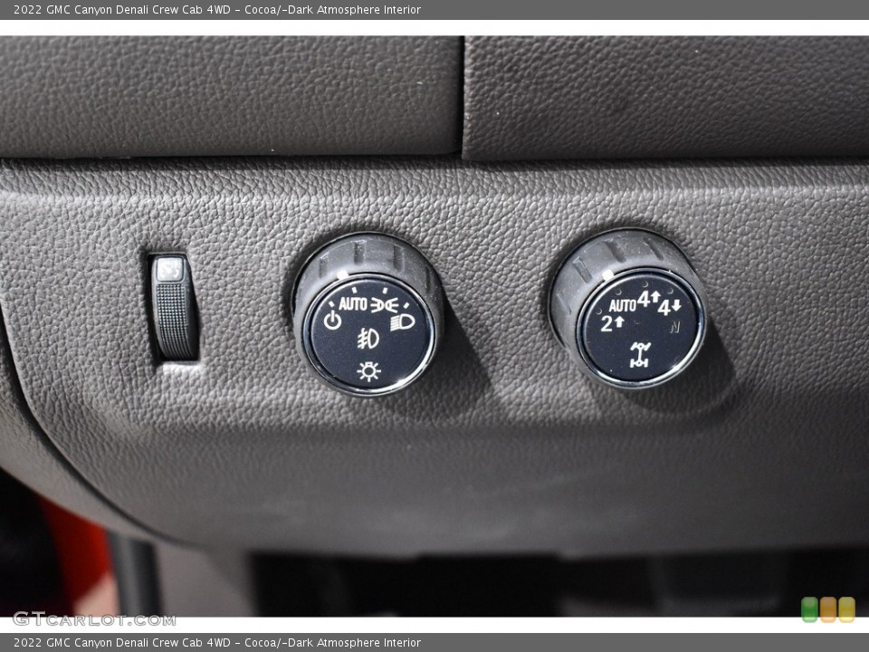 Cocoa/­Dark Atmosphere Interior Controls for the 2022 GMC Canyon Denali Crew Cab 4WD #143161886