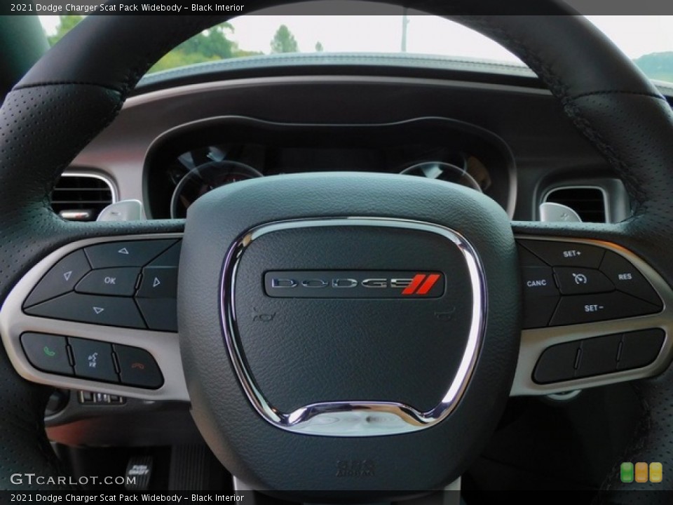 Black Interior Steering Wheel for the 2021 Dodge Charger Scat Pack Widebody #143168058