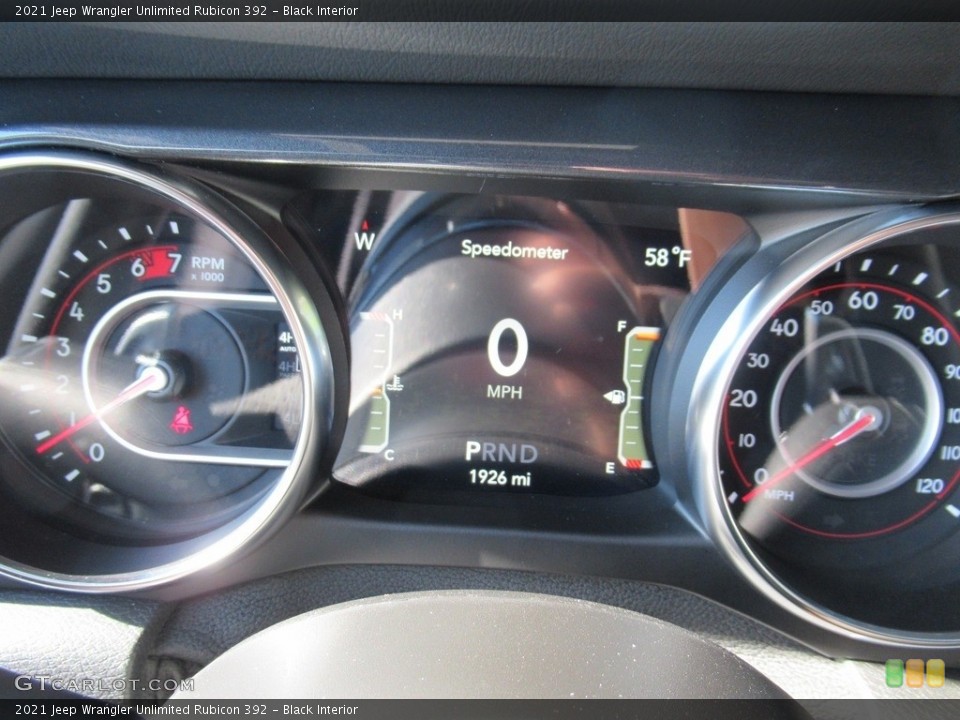 Black Interior Gauges for the 2021 Jeep Wrangler Unlimited Rubicon 392 #143168187