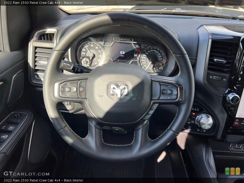 Black Interior Steering Wheel for the 2022 Ram 1500 Rebel Crew Cab 4x4 #143171296