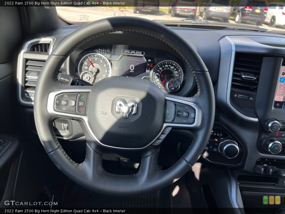 Black Interior Steering Wheel for the 2022 Ram 1500 Big Horn Night Edition Quad Cab 4x4 #143171581