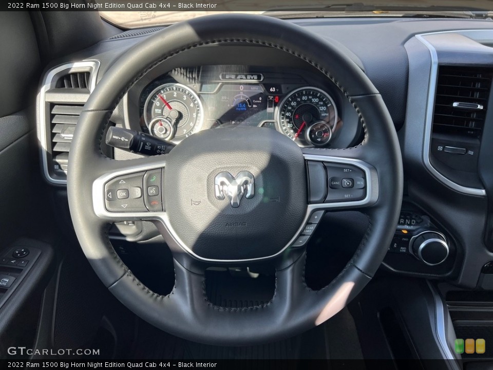 Black Interior Steering Wheel for the 2022 Ram 1500 Big Horn Night Edition Quad Cab 4x4 #143172997