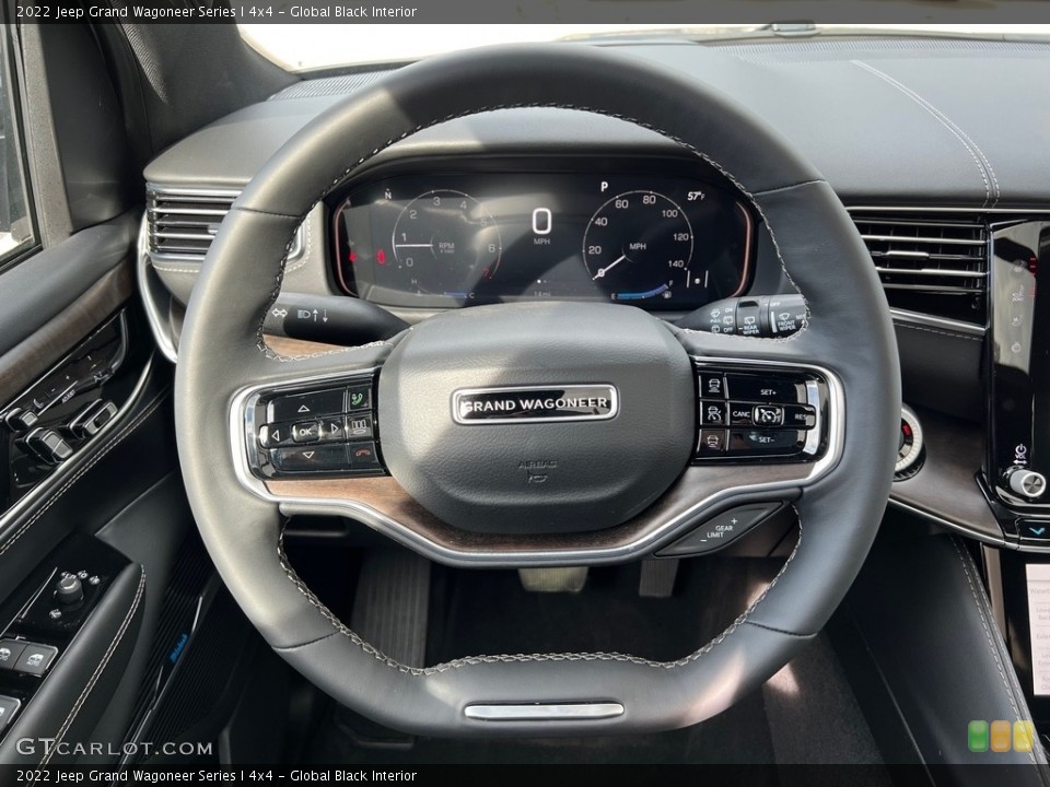 Global Black Interior Steering Wheel for the 2022 Jeep Grand Wagoneer Series I 4x4 #143176589