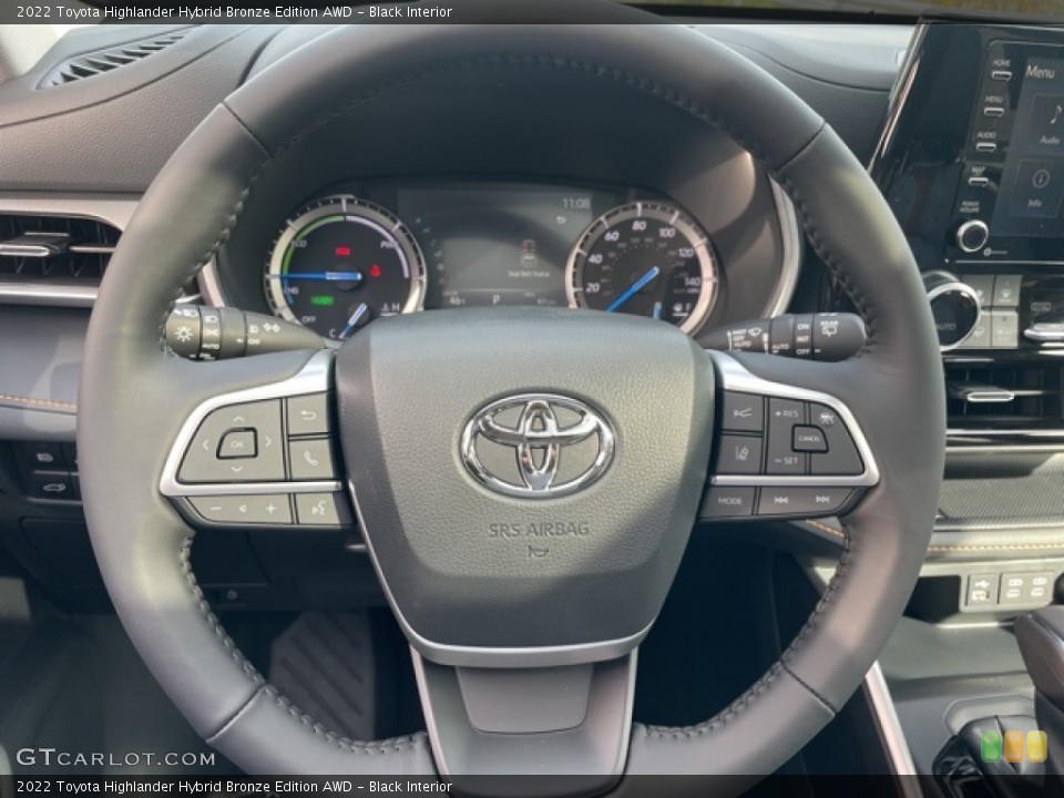 Black Interior Steering Wheel for the 2022 Toyota Highlander Hybrid Bronze Edition AWD #143179651