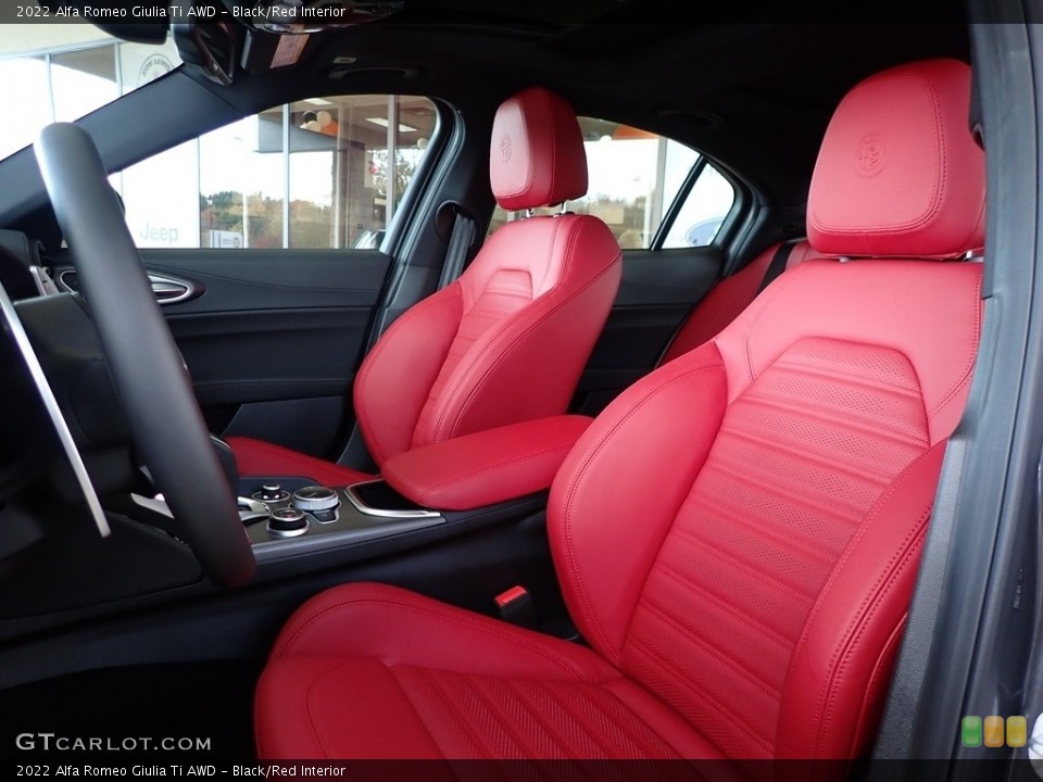 Black/Red Interior Photo for the 2022 Alfa Romeo Giulia Ti AWD #143179684