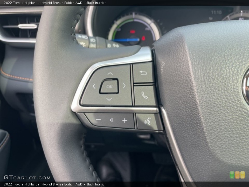 Black Interior Steering Wheel for the 2022 Toyota Highlander Hybrid Bronze Edition AWD #143179816