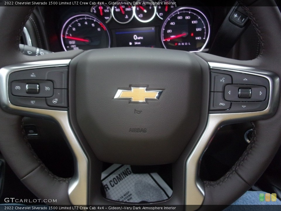 Gideon/­Very Dark Atmosphere Interior Steering Wheel for the 2022 Chevrolet Silverado 1500 Limited LTZ Crew Cab 4x4 #143181925
