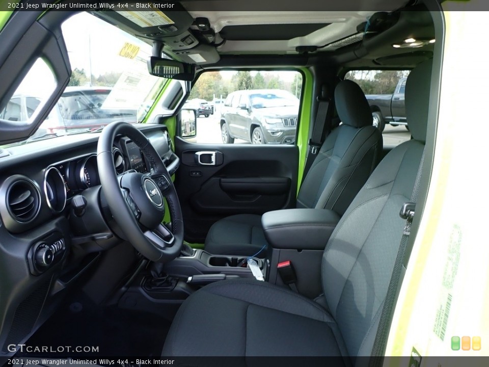 Black Interior Front Seat for the 2021 Jeep Wrangler Unlimited Willys 4x4 #143182264