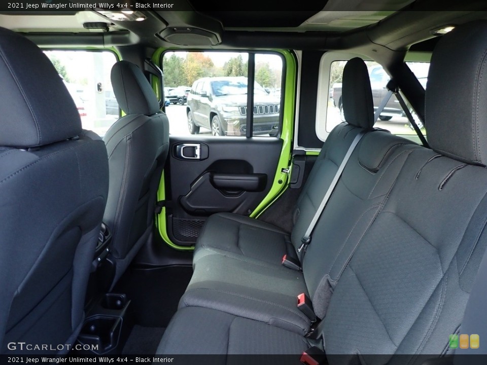Black Interior Rear Seat for the 2021 Jeep Wrangler Unlimited Willys 4x4 #143182291
