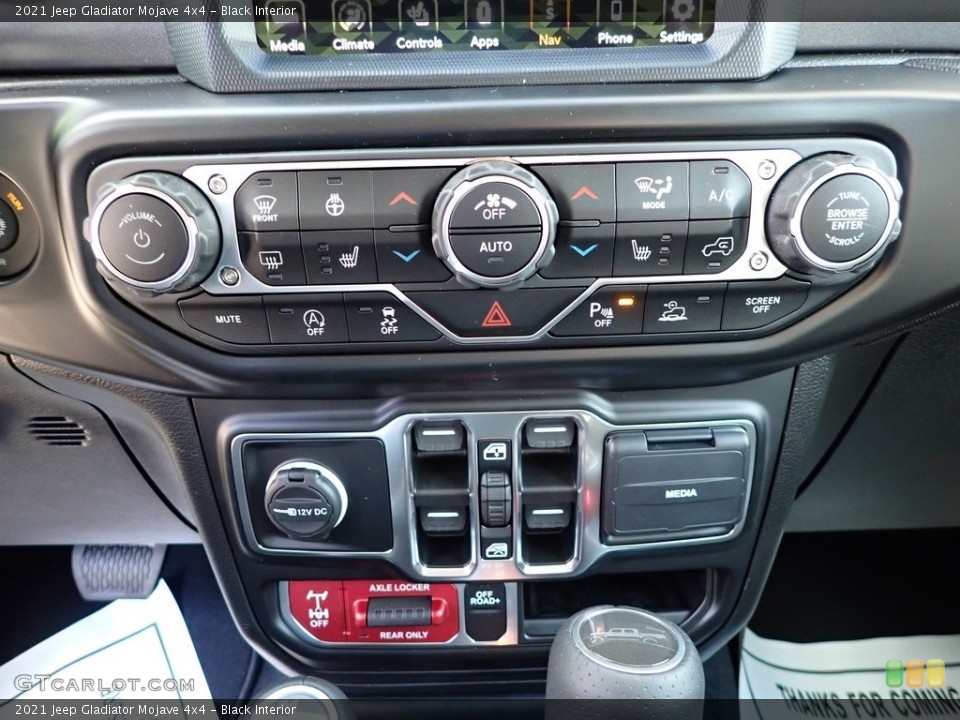 Black Interior Controls for the 2021 Jeep Gladiator Mojave 4x4 #143182936
