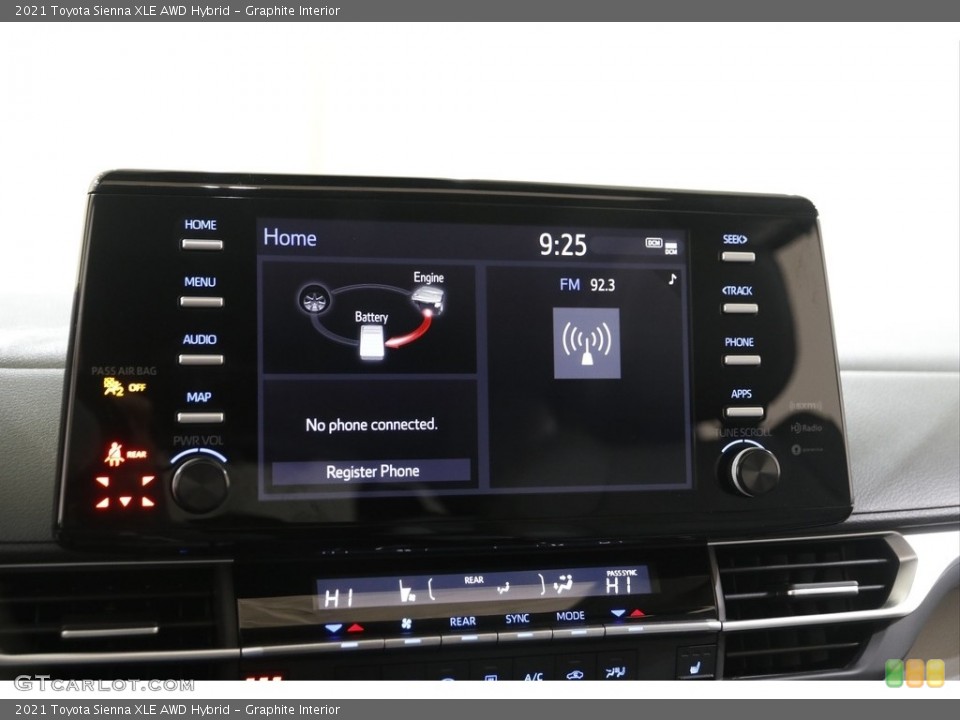 Graphite Interior Controls for the 2021 Toyota Sienna XLE AWD Hybrid #143187473