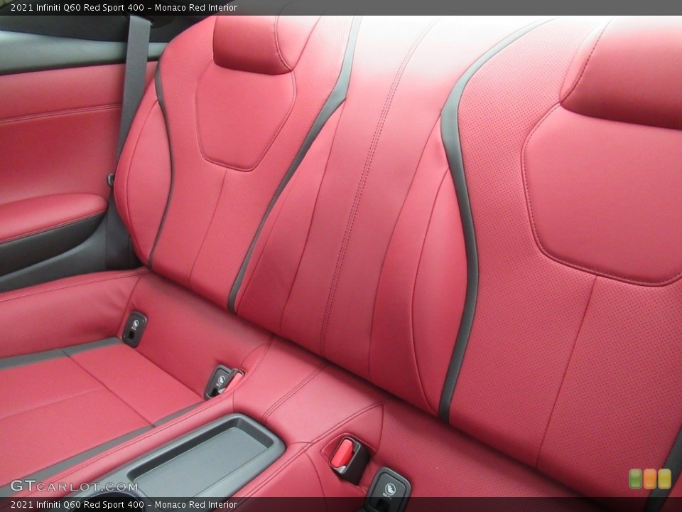 Monaco Red Interior Rear Seat for the 2021 Infiniti Q60 Red Sport 400 #143193183
