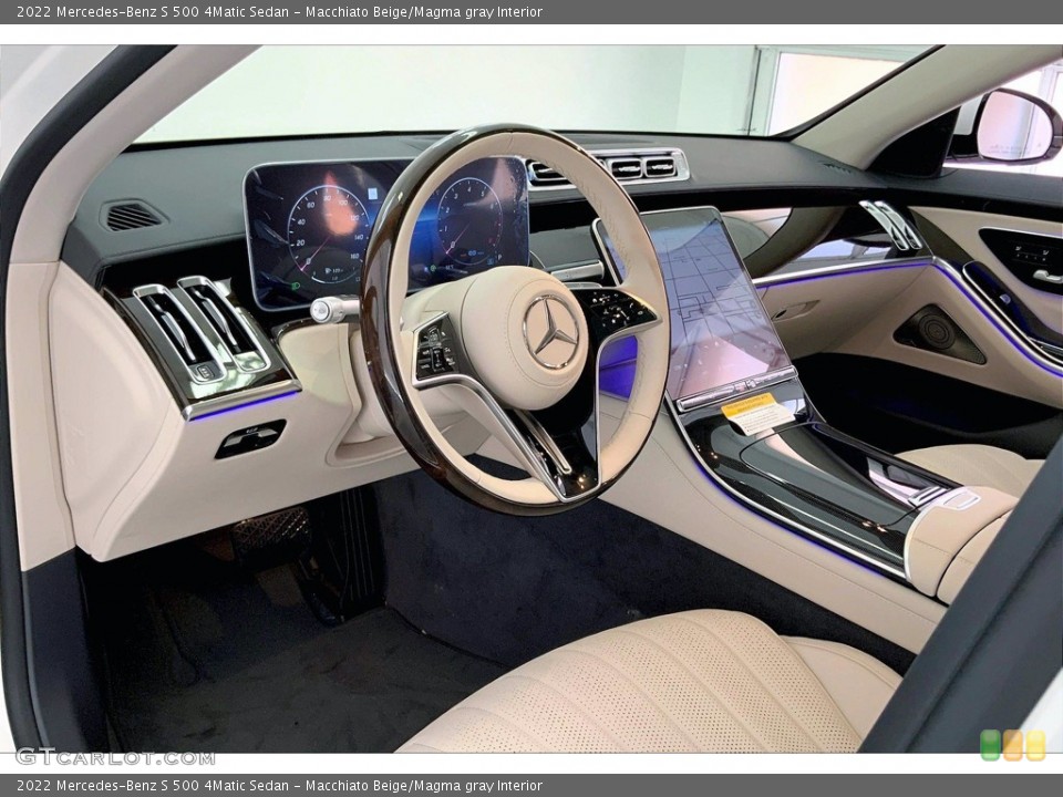 Macchiato Beige/Magma gray Interior Photo for the 2022 Mercedes-Benz S 500 4Matic Sedan #143209495