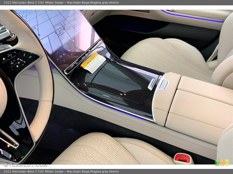 Macchiato Beige/Magma gray Interior Controls for the 2022 Mercedes-Benz S 500 4Matic Sedan #143209603