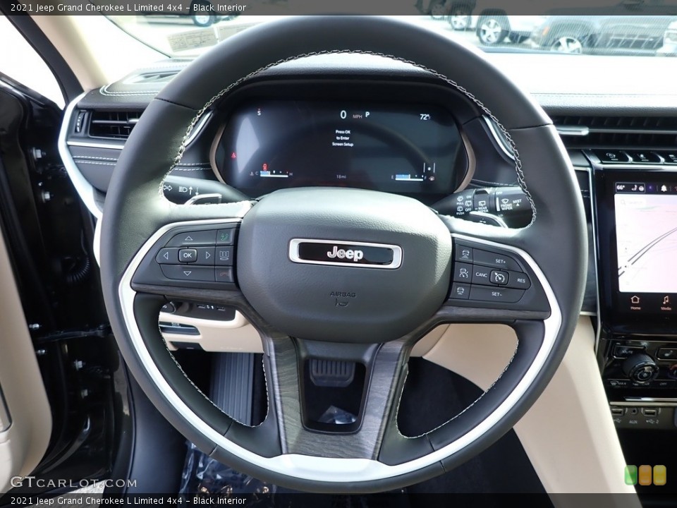 Black Interior Steering Wheel for the 2021 Jeep Grand Cherokee L Limited 4x4 #143220555