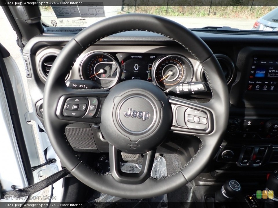 Black Interior Steering Wheel for the 2021 Jeep Wrangler Sport 4x4 #143221017