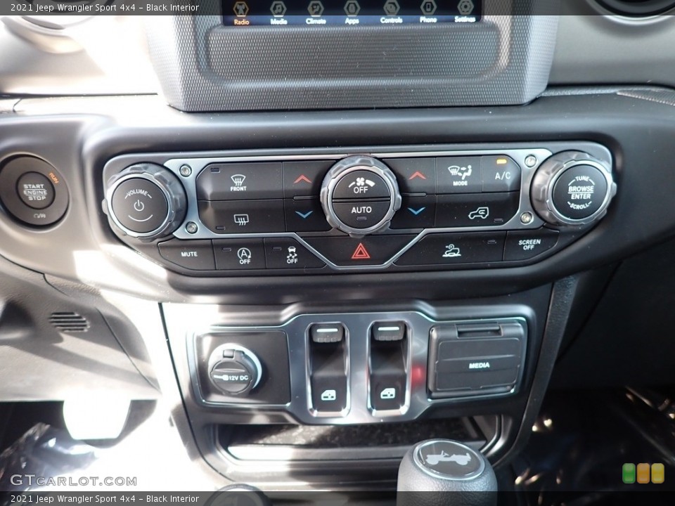Black Interior Controls for the 2021 Jeep Wrangler Sport 4x4 #143221062