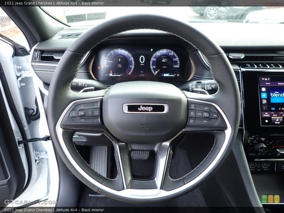 Black Interior Steering Wheel for the 2021 Jeep Grand Cherokee L Altitude 4x4 #143221989