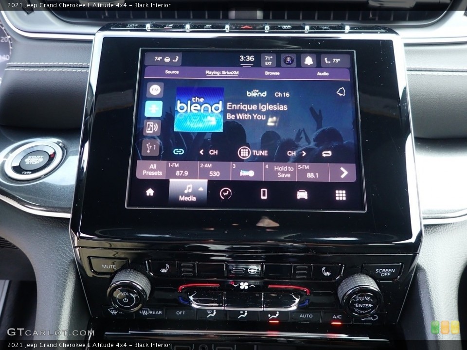 Black Interior Controls for the 2021 Jeep Grand Cherokee L Altitude 4x4 #143222016