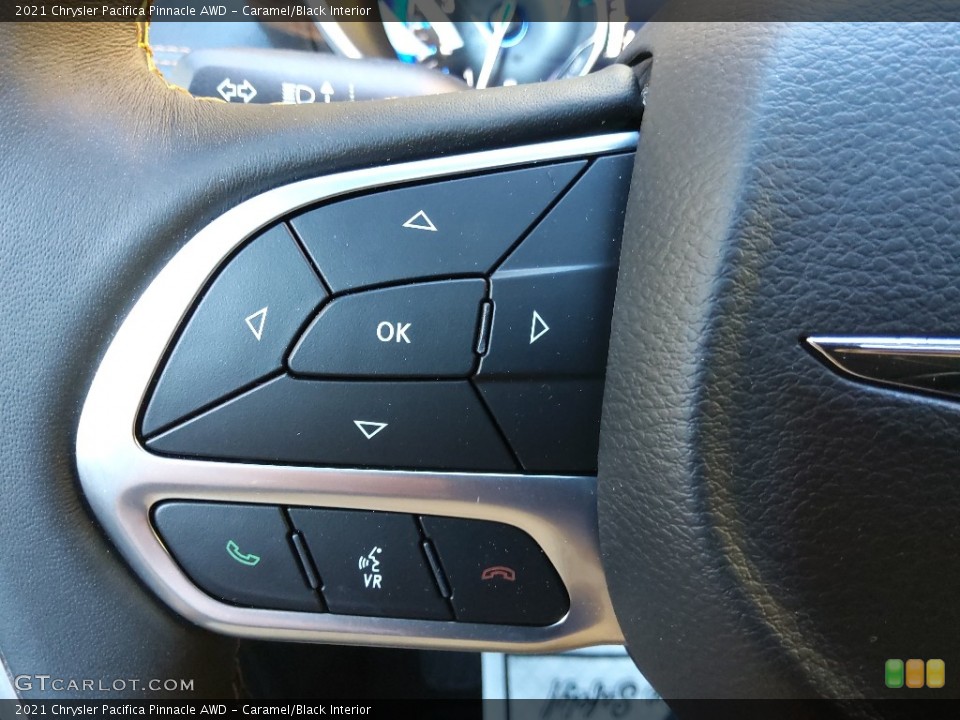 Caramel/Black Interior Steering Wheel for the 2021 Chrysler Pacifica Pinnacle AWD #143223214