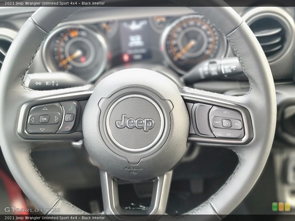 Black Interior Steering Wheel for the 2021 Jeep Wrangler Unlimited Sport 4x4 #143223765
