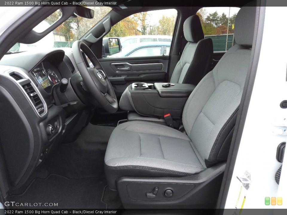 Black/Diesel Gray Interior Front Seat for the 2022 Ram 1500 Big Horn Quad Cab #143226744