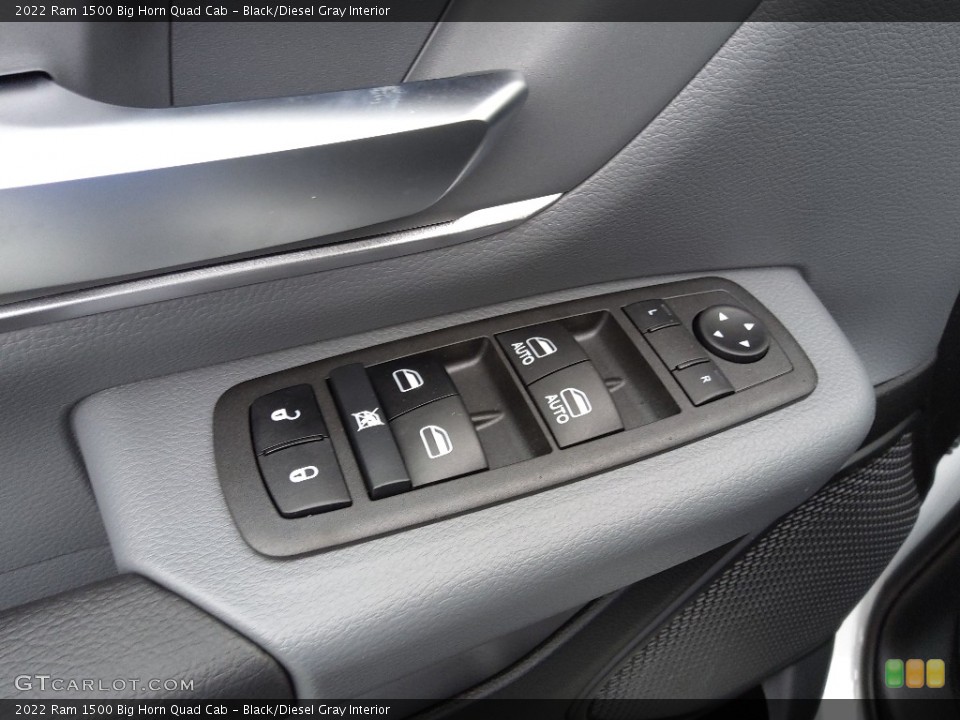Black/Diesel Gray Interior Controls for the 2022 Ram 1500 Big Horn Quad Cab #143226771