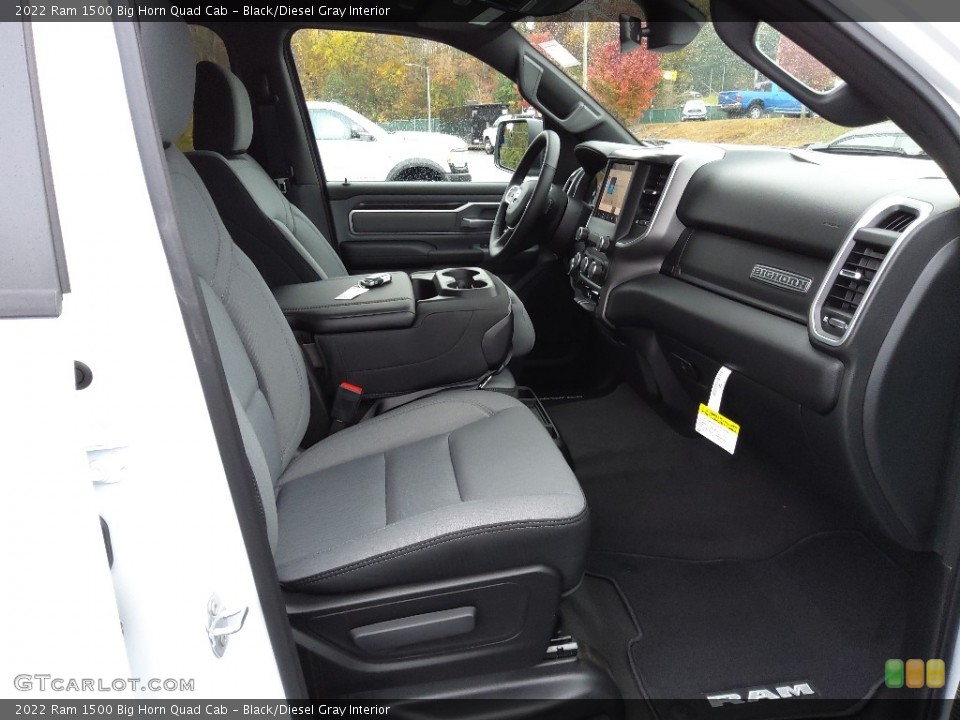 Black/Diesel Gray Interior Front Seat for the 2022 Ram 1500 Big Horn Quad Cab #143226903