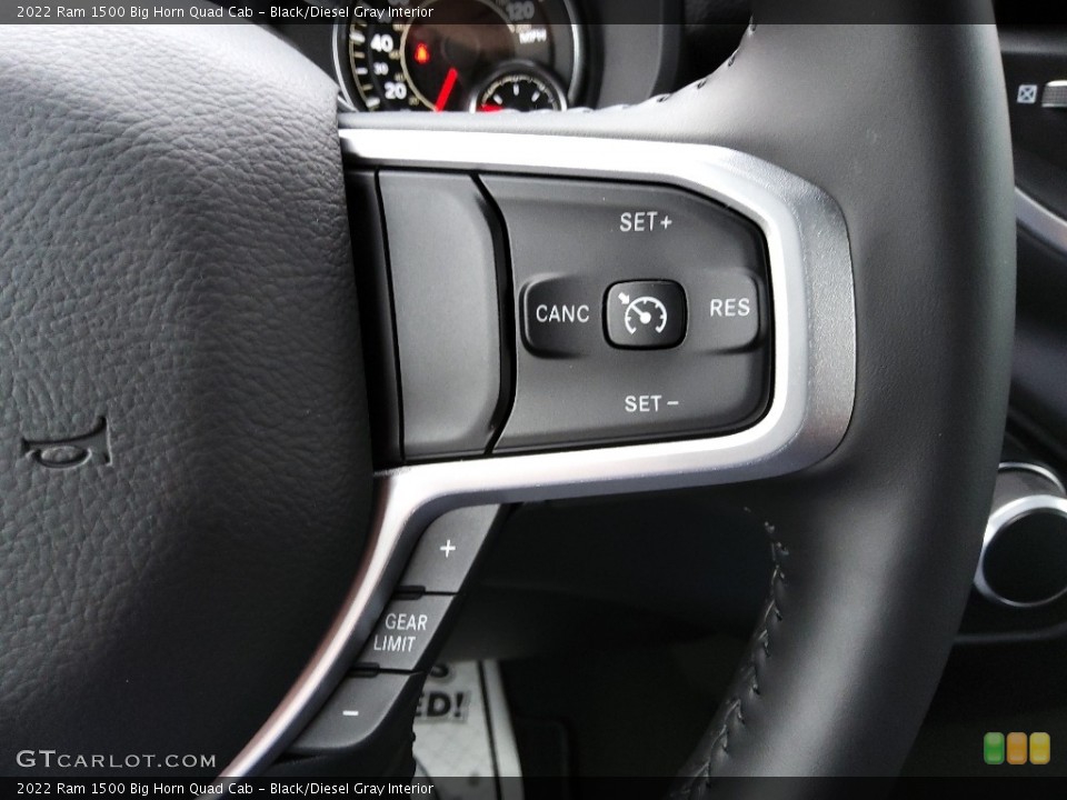 Black/Diesel Gray Interior Steering Wheel for the 2022 Ram 1500 Big Horn Quad Cab #143226984